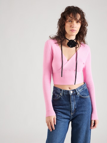 ONLY - Pullover 'HONOR' em rosa: frente