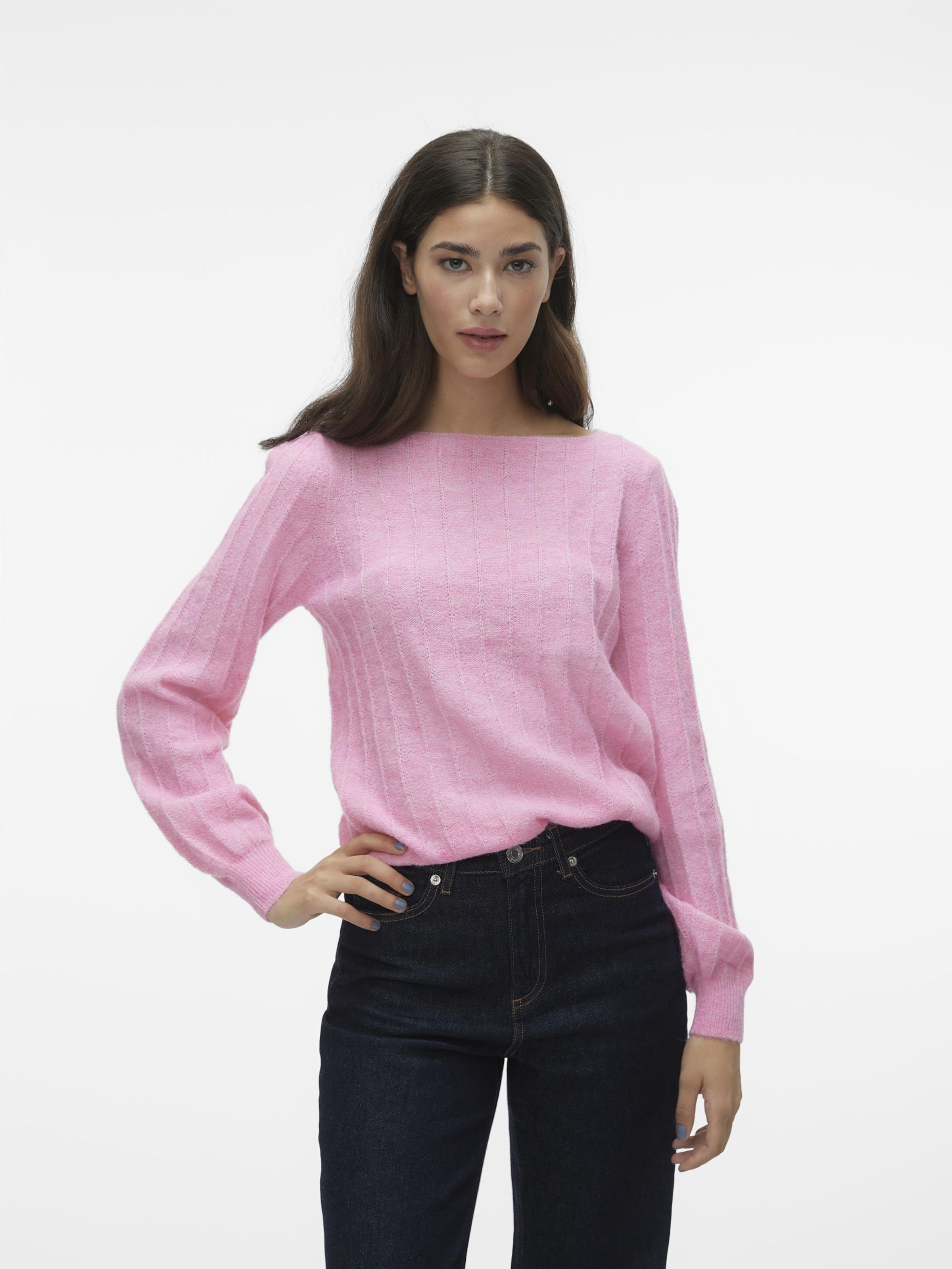 VERO MODA Trui KAMILLE in Lichtroze ABOUT YOU