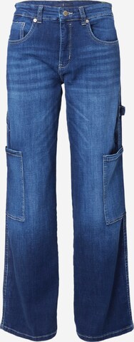 MAC Loosefit Cargojeans in Blauw: voorkant