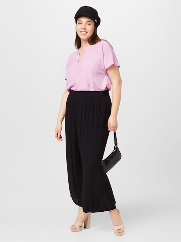 Wide Leg Pantalon 'Dacina' KAFFE CURVE en noir