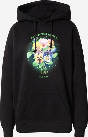 LOCAL HEROES Sweatshirt 'I SEE YOU OFF' in hellgelb / grün / dunkellila / hellpink / schwarz, Produktansicht