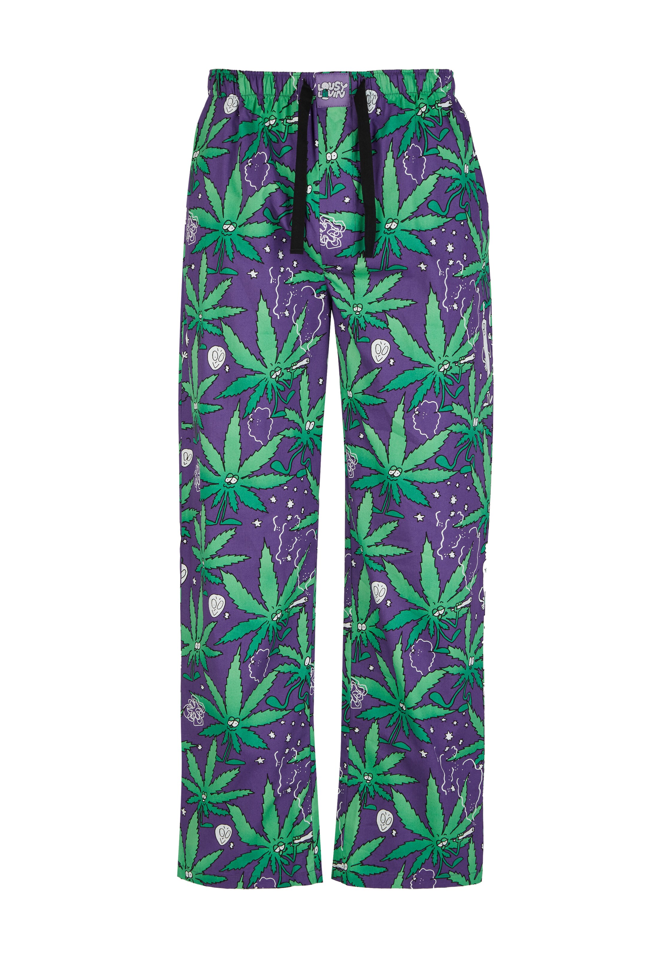 Lousy Livin Pyjamahose 'Weedy' in Lila: Vorderseite