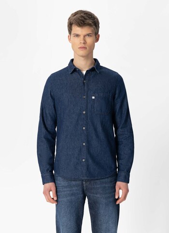 MUD Jeans Regular Fit Hemd 'Stanley ' in Blau: Vorderseite