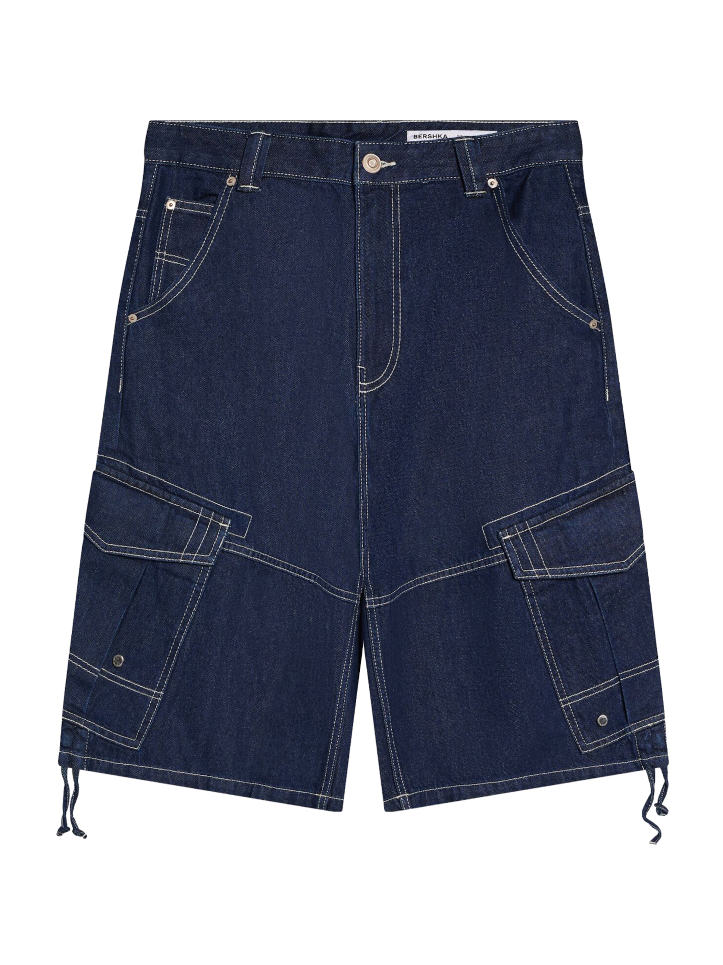 Bershka Cargo jeans in Blue: front