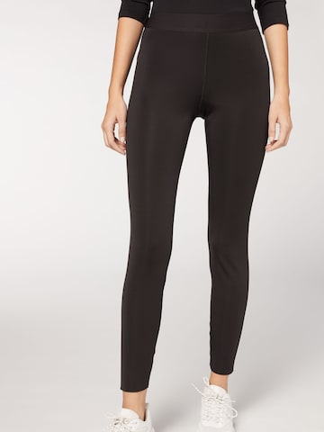 CALZEDONIA Skinny Leggings 'thermo' in Black: front