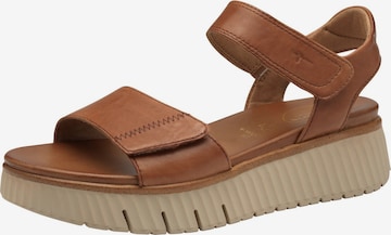 Sandales Tamaris Comfort en marron : devant