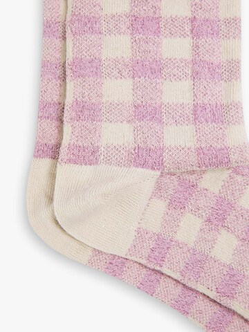 Chaussettes 'Vichy' Scalpers en beige