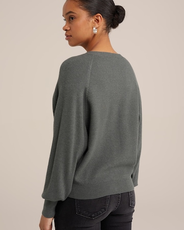 WE Fashion - Casaco de malha em cinzento