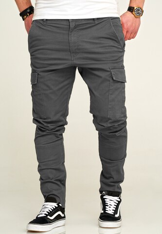 behype Regular Cargo Pants 'BHAZUNA' in Grey: front
