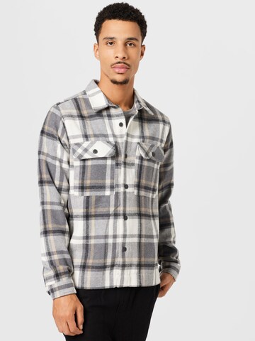 Hailys Men Regular fit Button Up Shirt 'Lars' in Grey: front