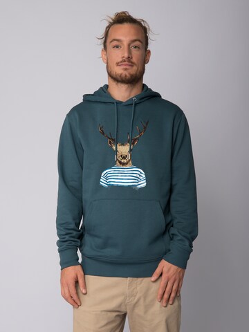 Watapparel Sweatshirt ' Hirsch ' in Blauw: voorkant