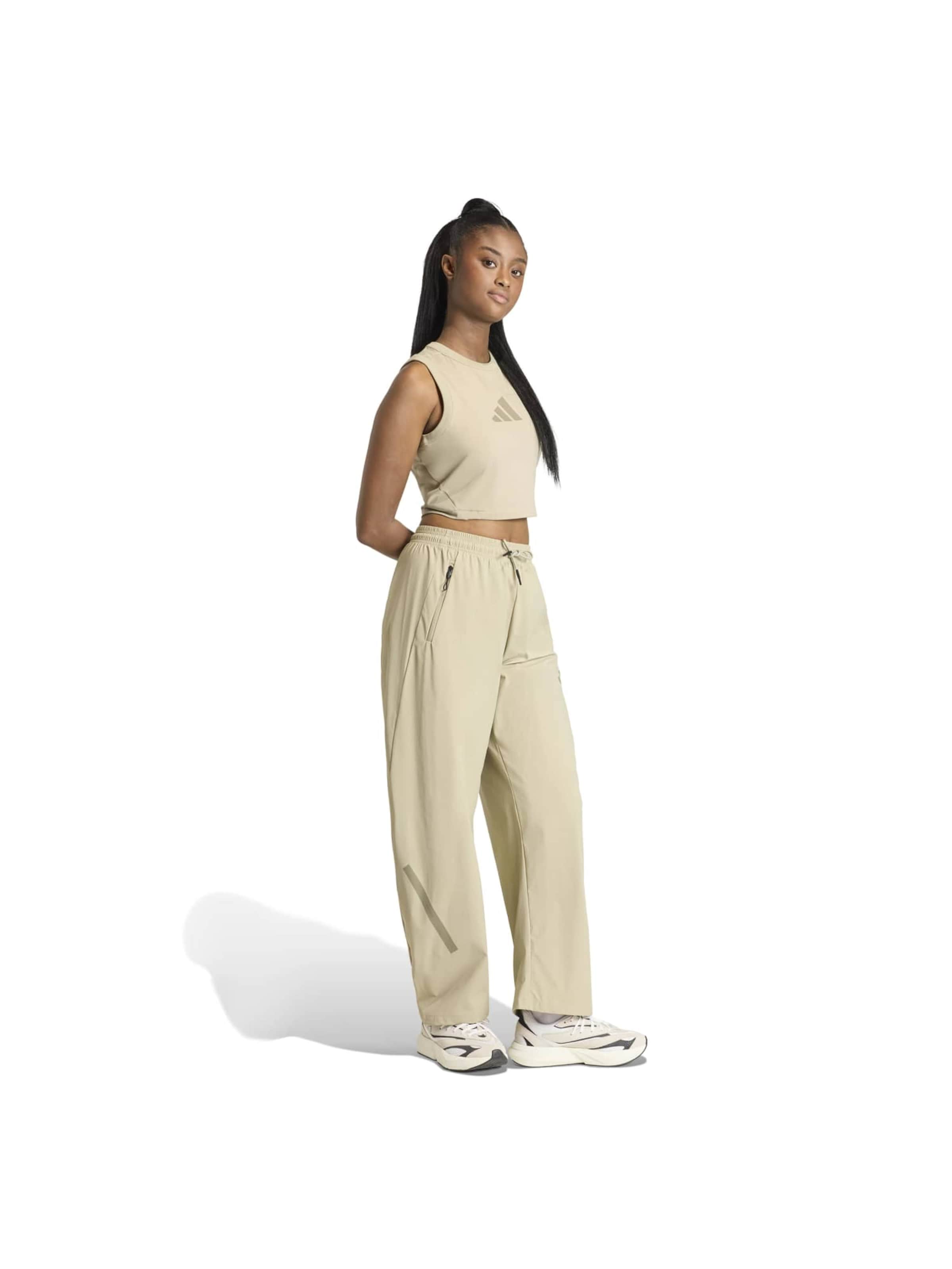 ADIDAS SPORTSWEAR Wide leg Sports trousers 'Z.N.E.' in Green: front