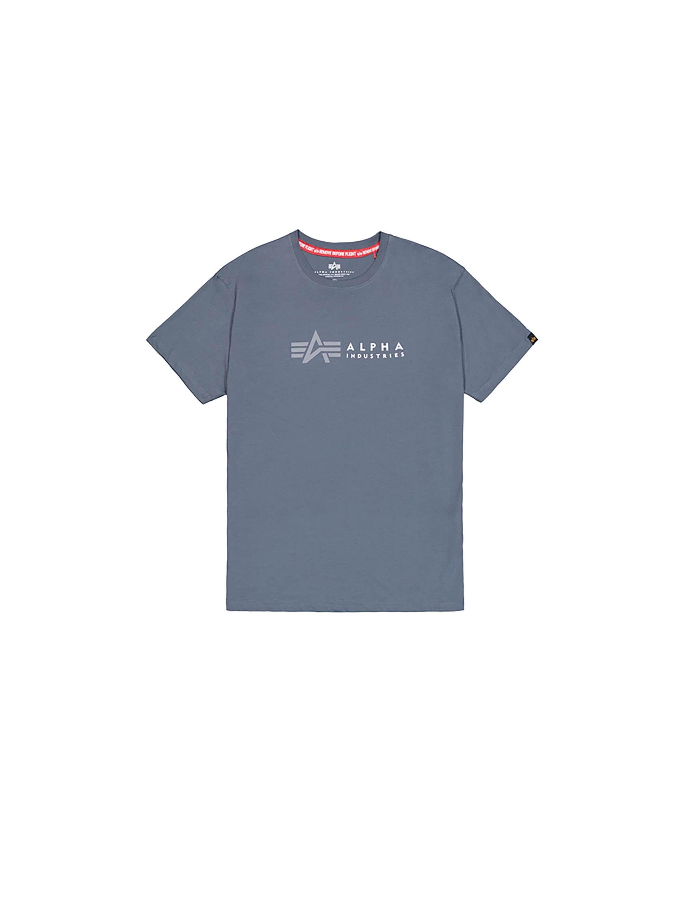 ALPHA INDUSTRIES Shirt 'Label' in Blue: front