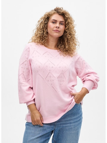 Pullover 'Casunny' di Zizzi in rosa: frontale