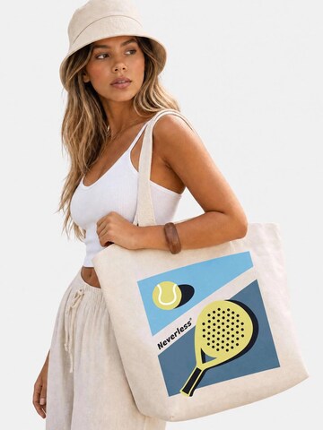 Neverless Beach Bag 'Padel Club' in Beige