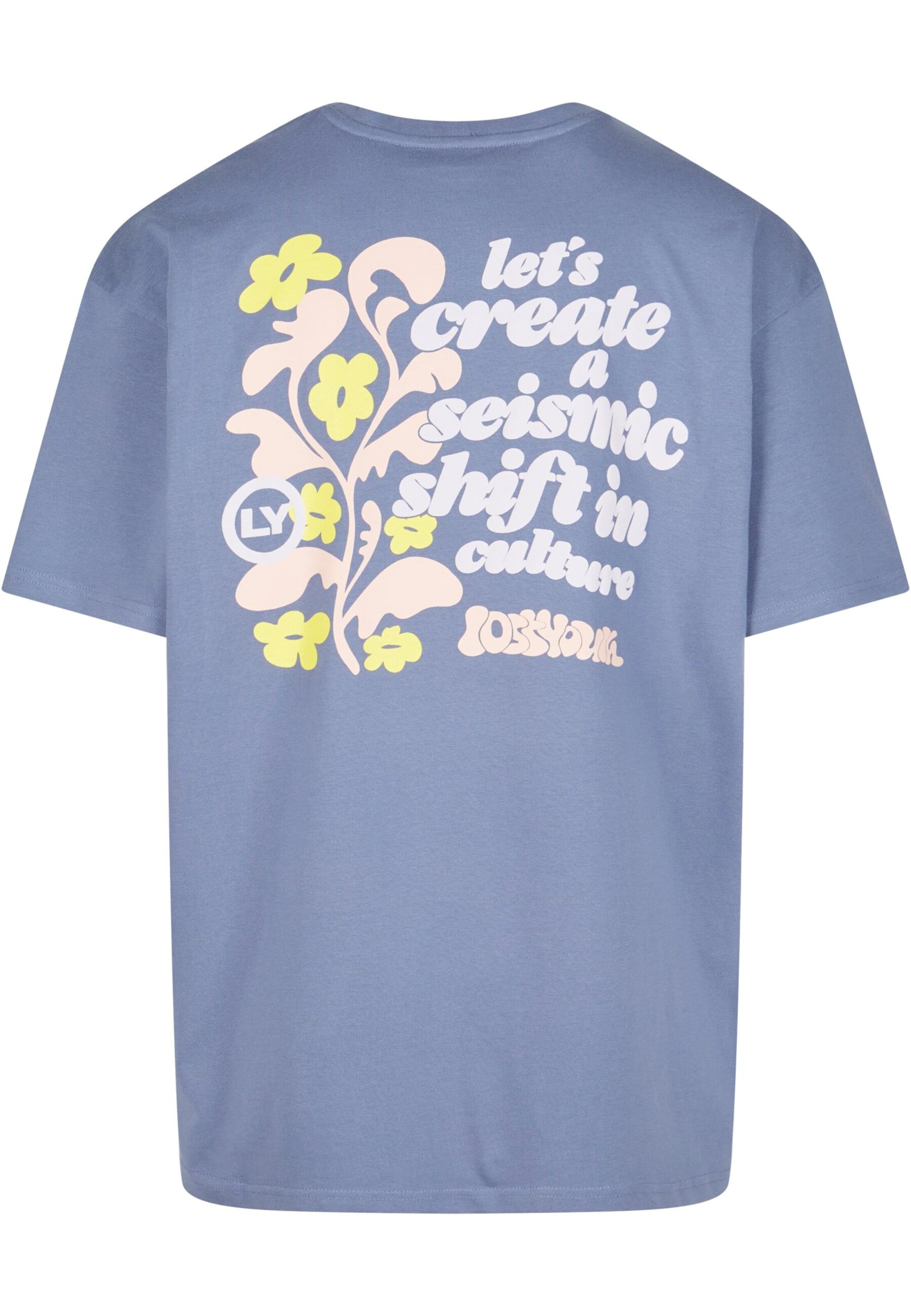 Lost Youth Shirt 'Flowers' in Blue