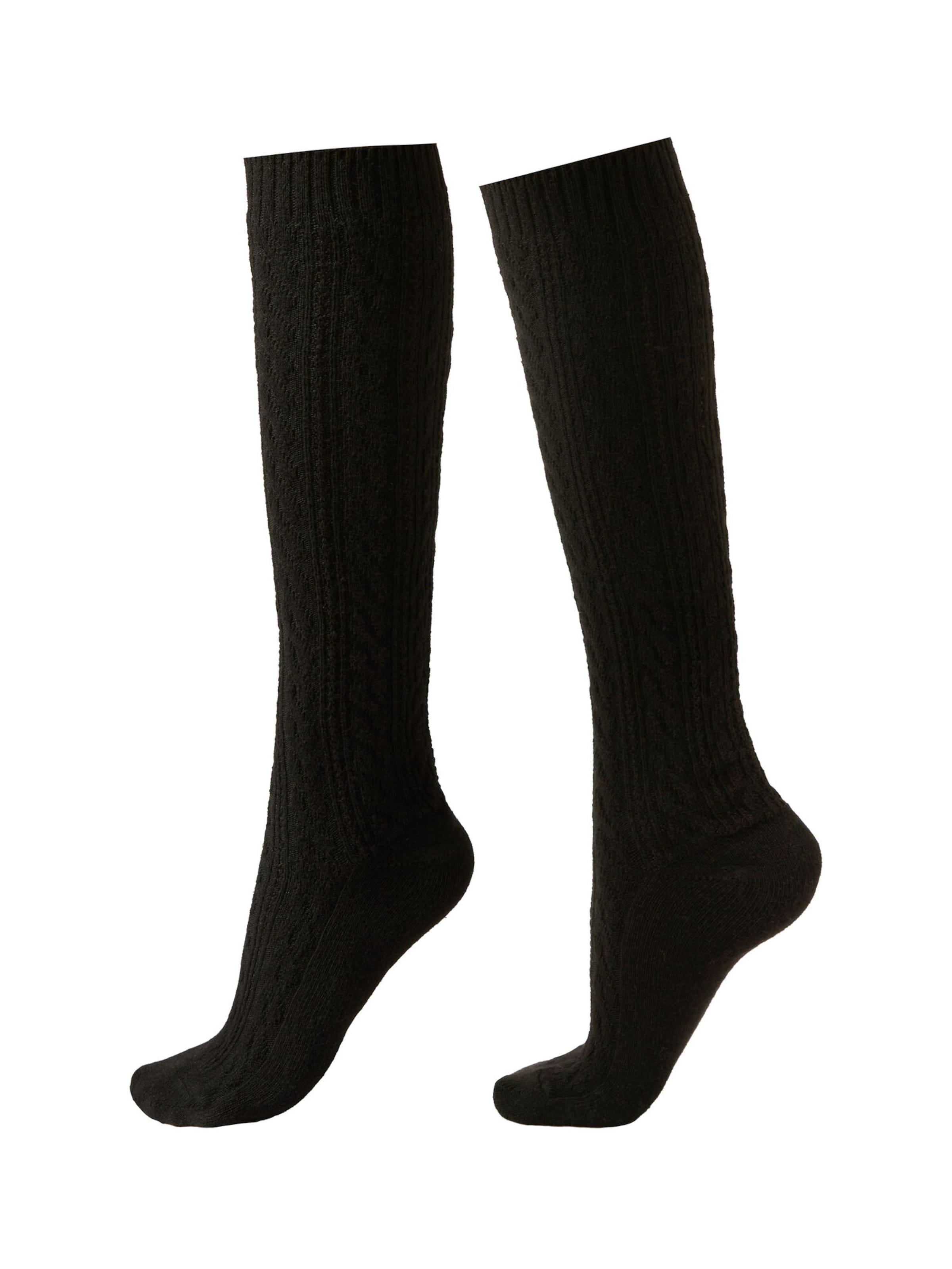 CALZEDONIA Knee High Socks in Black: front