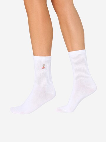 Nur Die Socks ' Good Vibes Tennis ' in White: front