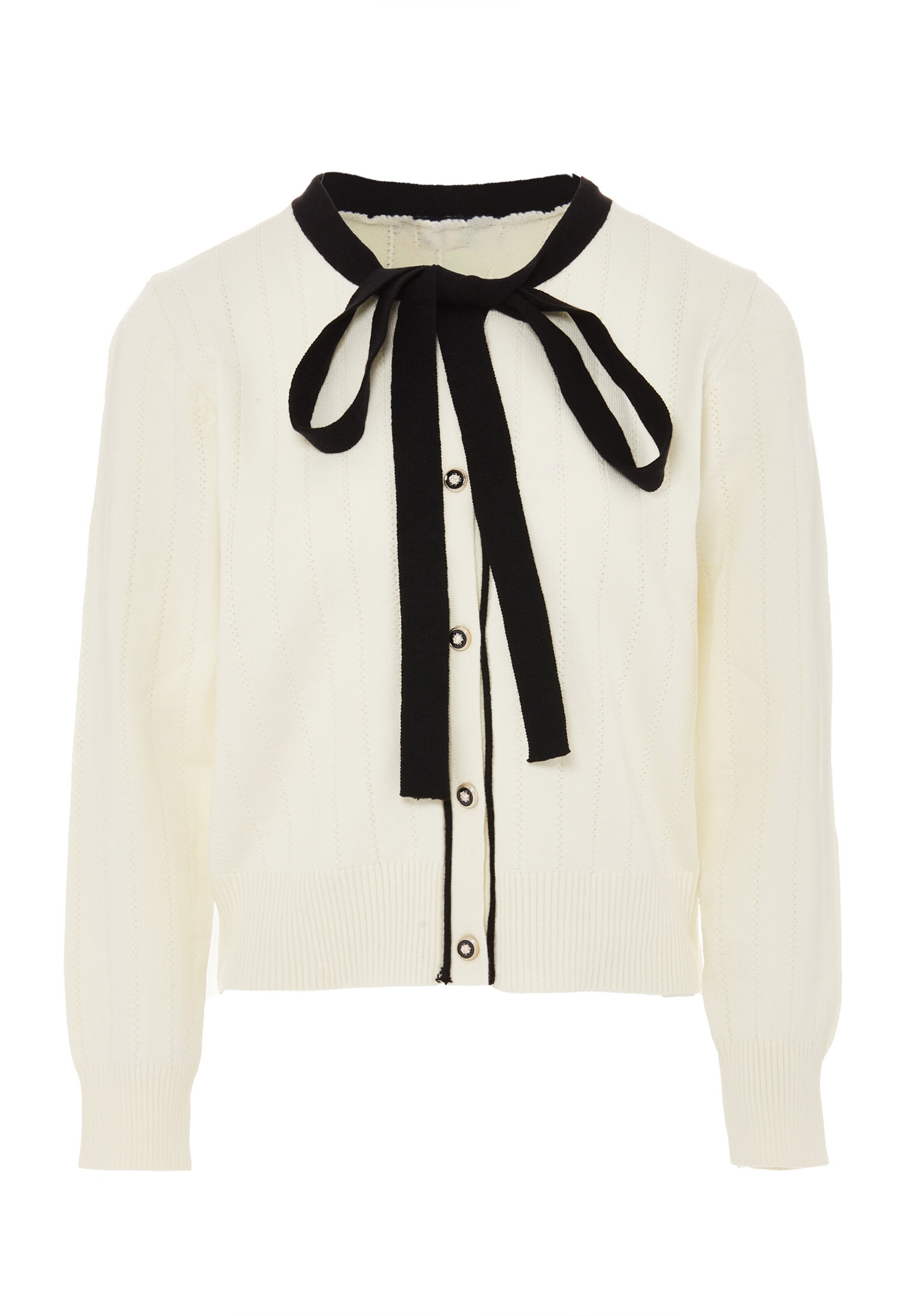 NAEMI Strickjacke in Weiß: Vorderseite