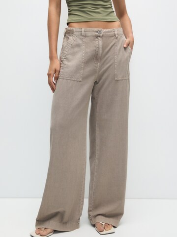 Pull&Bear Wide leg Broek in Grijs