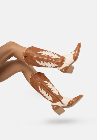 Salinyang Cowboylaarzen in Bruin: voorkant