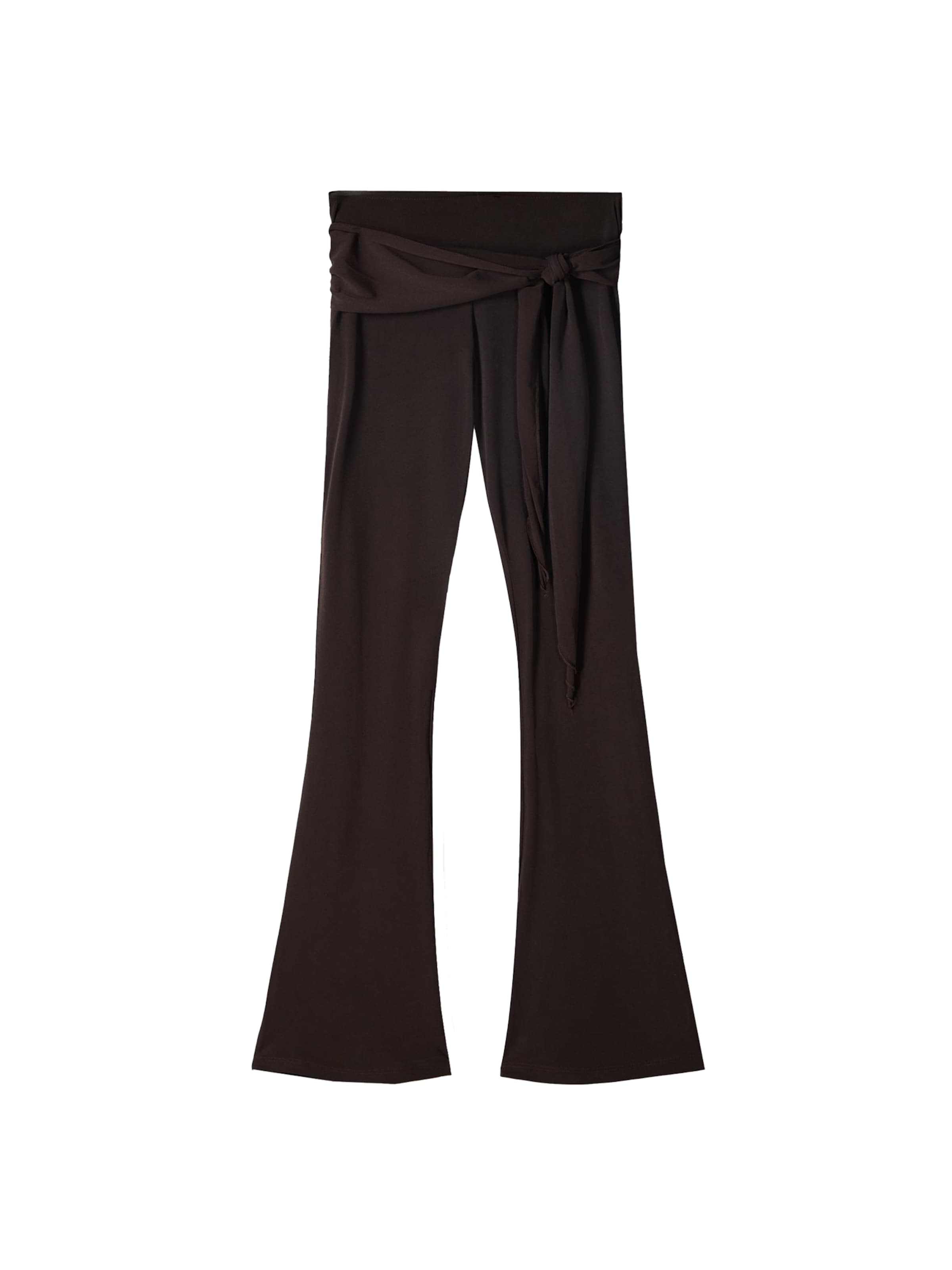 Bershka Rozšírený strih Nohavice - Hnedá: predná strana