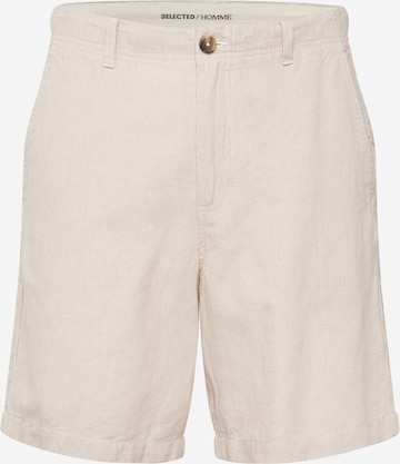 Pantalon chino SELECTED HOMME en beige : devant