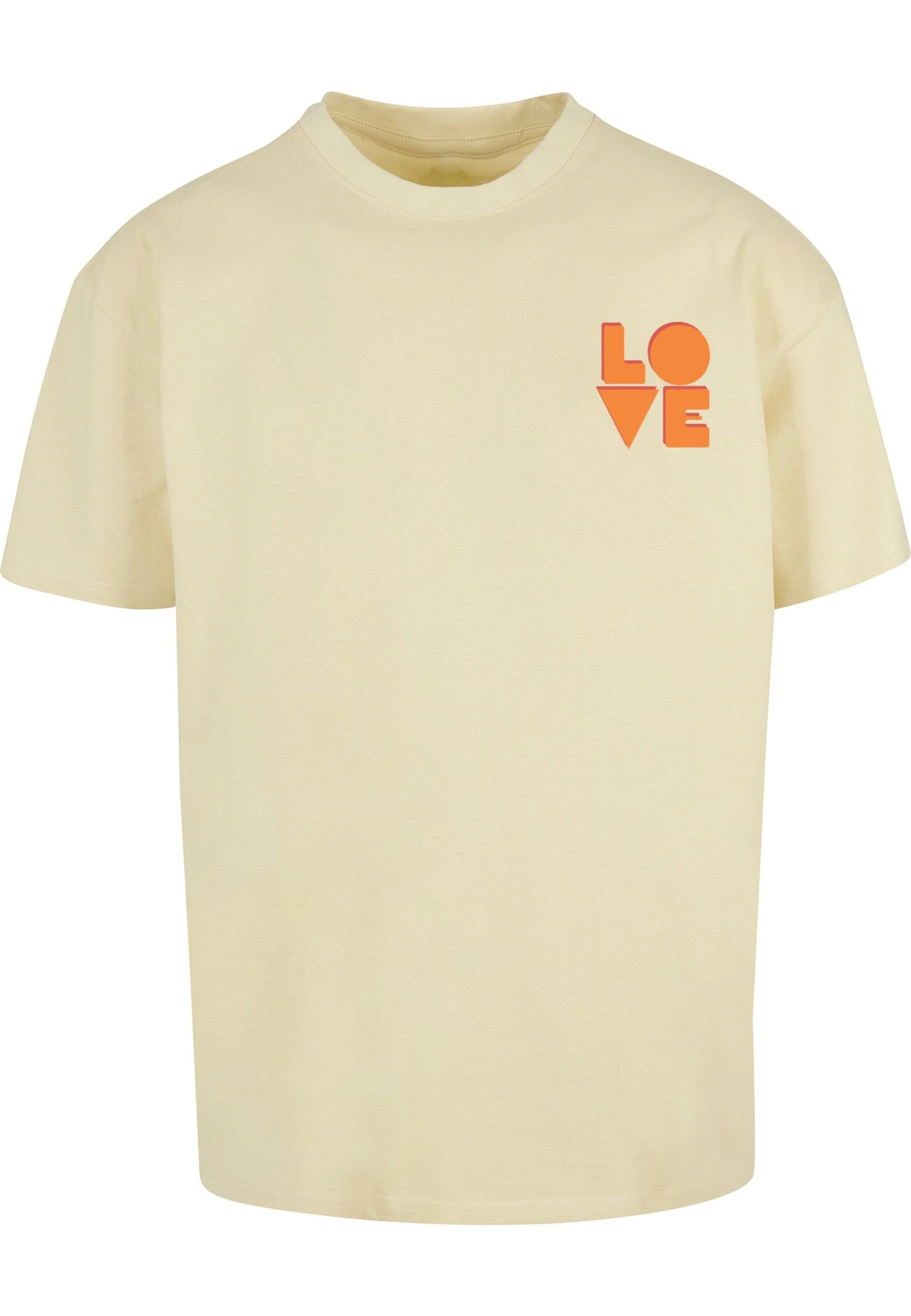 T-Shirt 'Hugs & Love - Love' Merchcode en jaune : devant