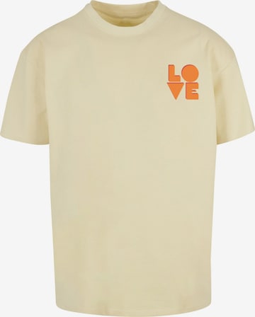T-Shirt 'Hugs & Love - Love' Merchcode en jaune : devant