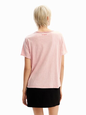 T-shirt 'Rhinestone The Rolling Stones' Desigual en rose