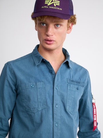 Regular fit Camicia 'Air Force' di ALPHA INDUSTRIES in blu