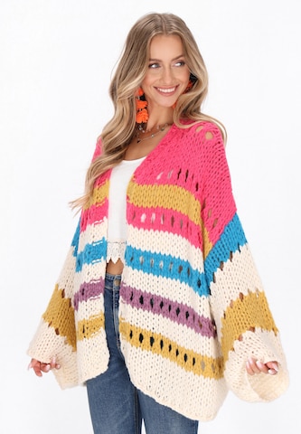 Cardigan 'Boho' IZIA en blanc : devant