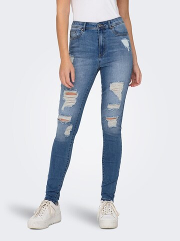 Skinny Jean 'WAUW' ONLY en bleu : devant