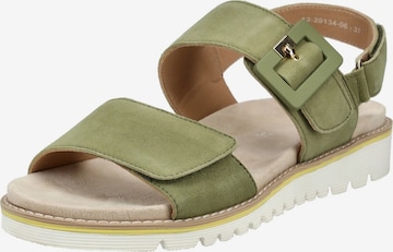 ARA Sandalen met riem in Groen: voorkant