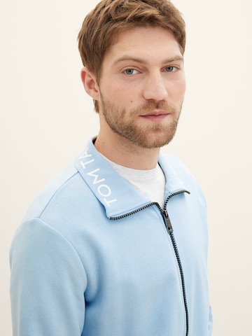 TOM TAILOR Zip-Up Hoodie in Blue