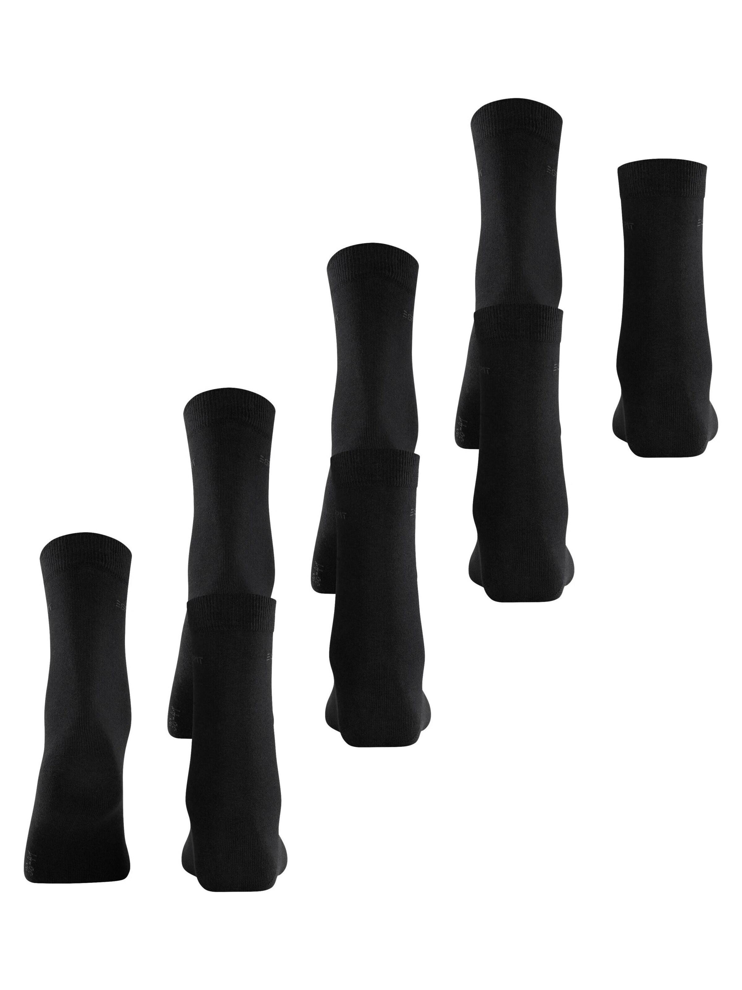 ESPRIT Socken 'Solid 4-Pack'‌‌‌‌‌‌‌‌ in Schwarz