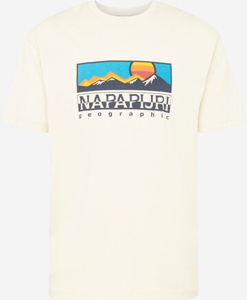 NAPAPIJRI T-shirt 'FREESTYLE' i beige: framsida