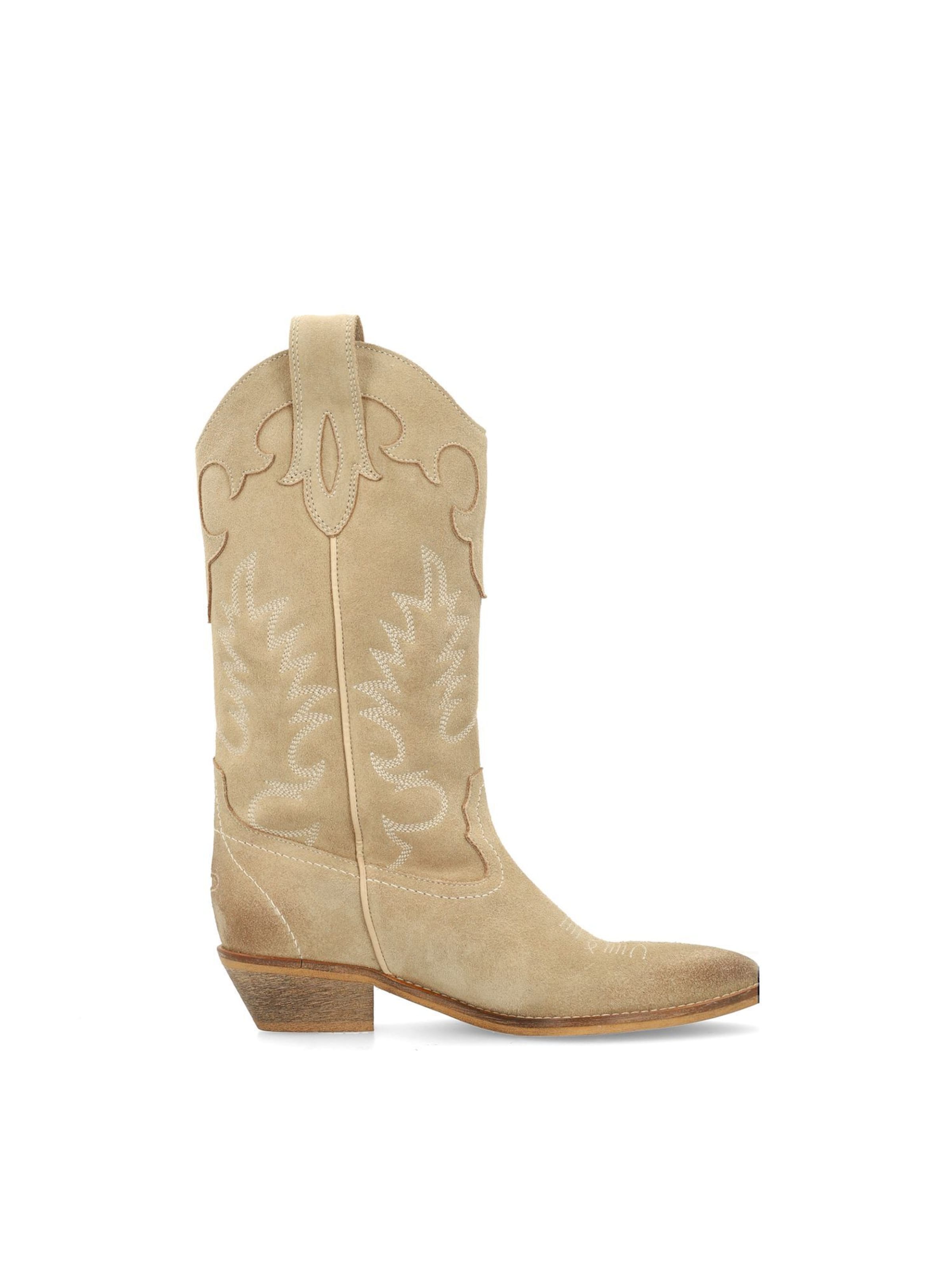 SACHA Cowboy Boots in Beige: front