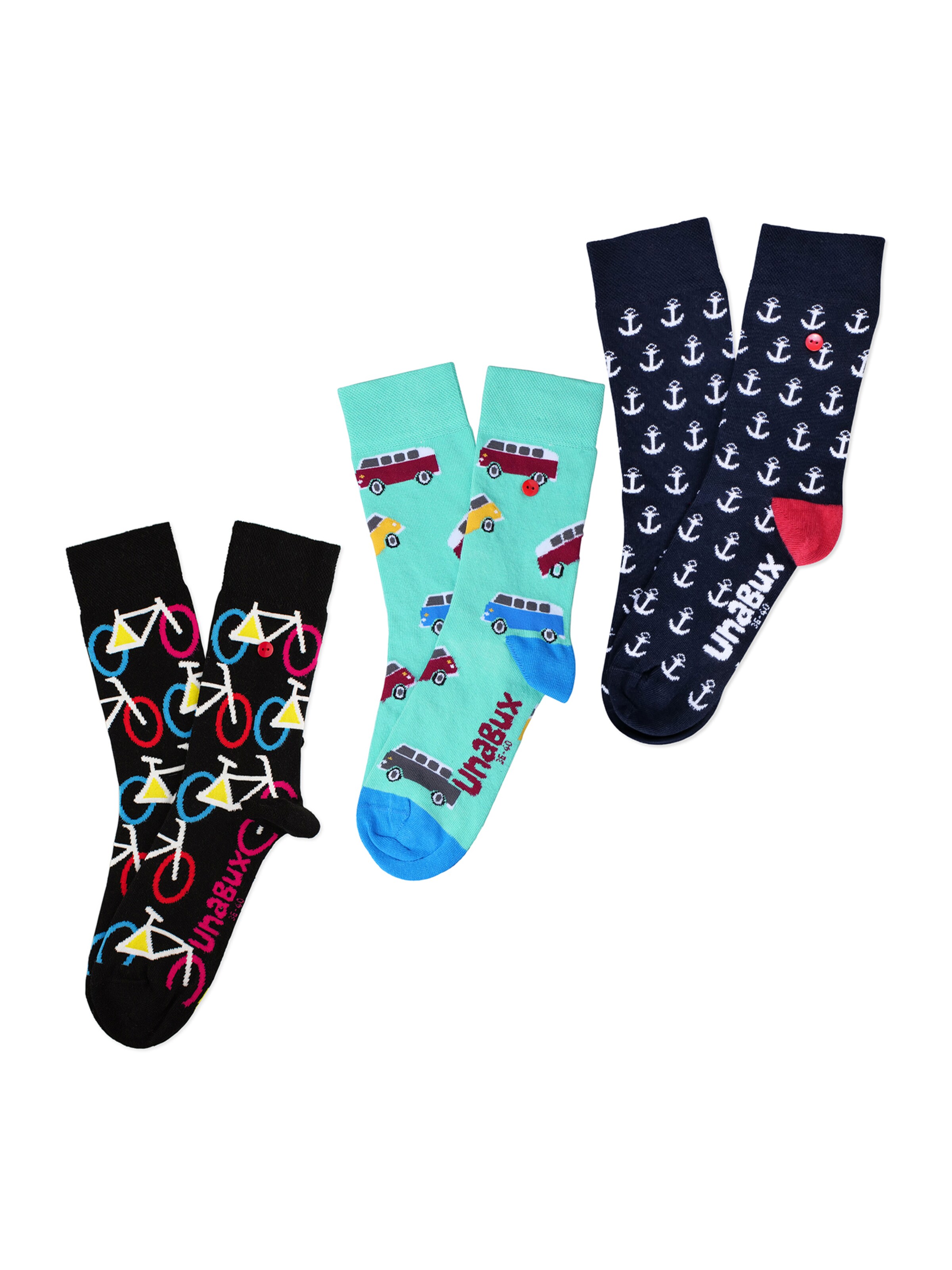 UNABUX Freizeitsocken ' Mix ' in Mischfarben: Vorderseite