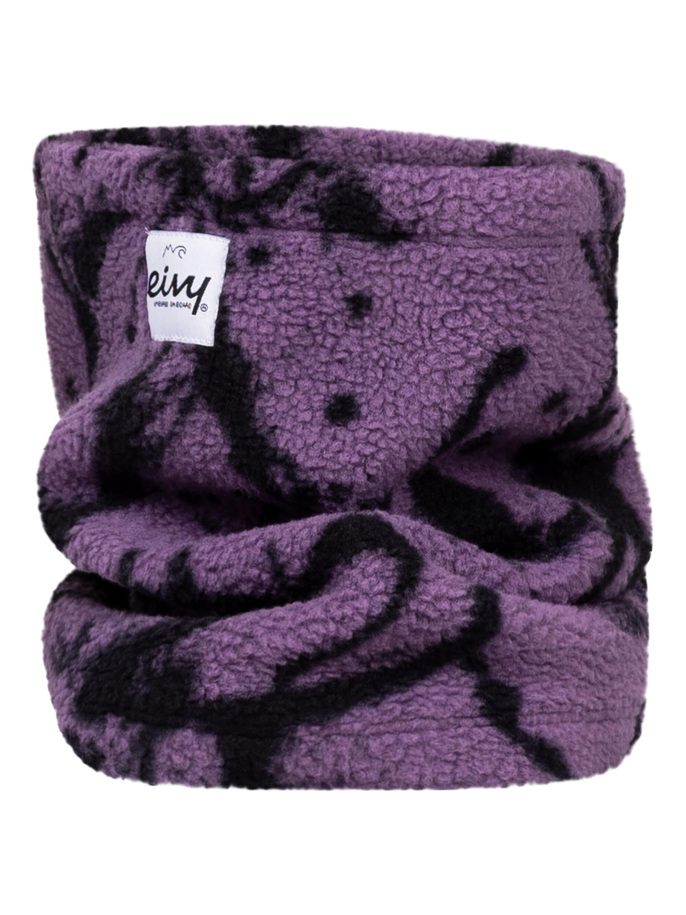 Eivy Neckwarmer Sherpa Mütze Halswärmer mit Kordelstopper in Schwarz: Vorderseite