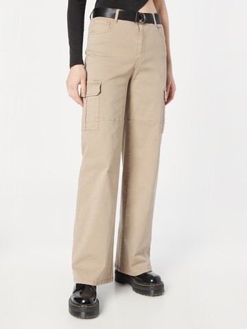 Regular Pantalon cargo Tally Weijl en beige : devant