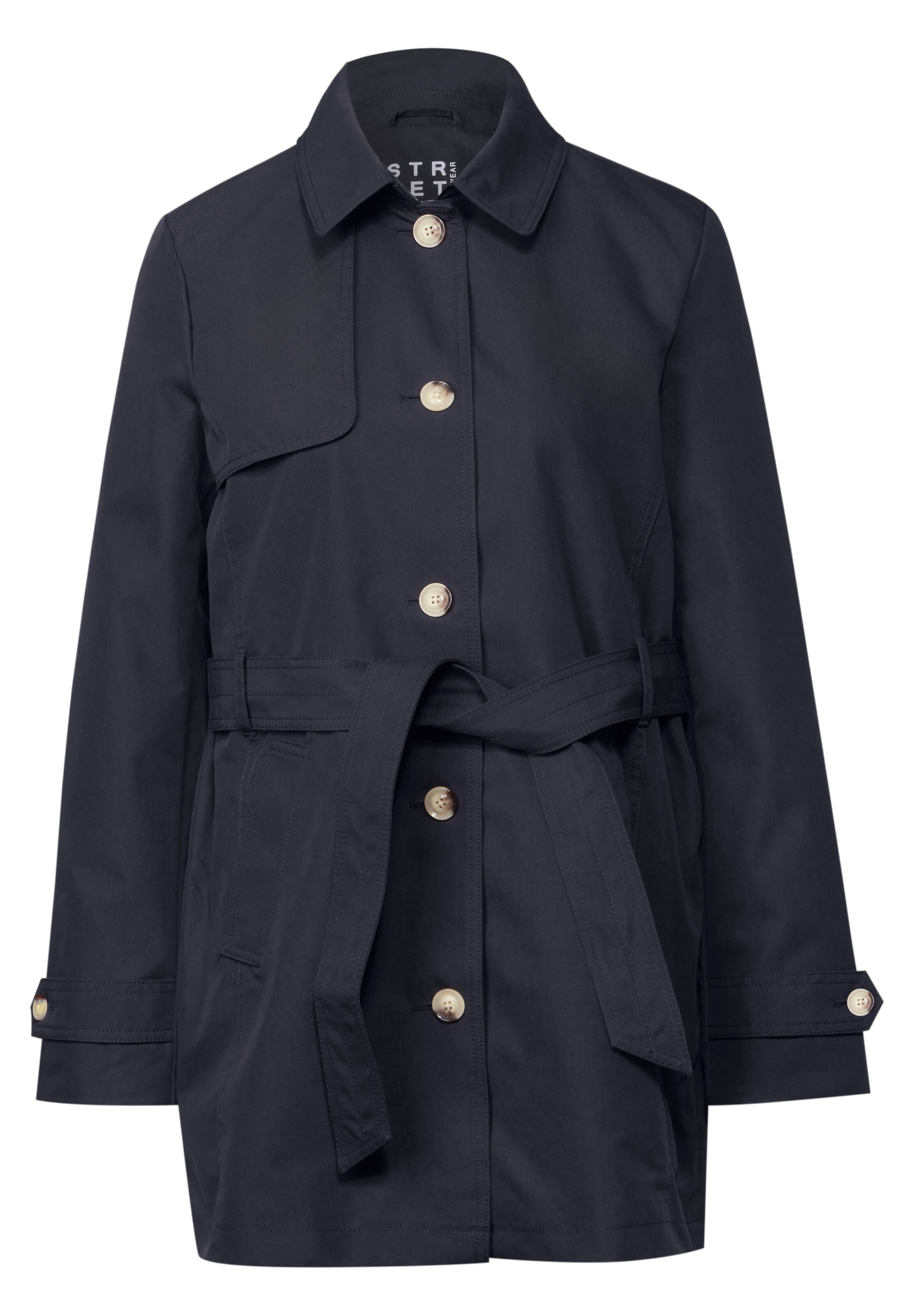 STREET ONE Between-Seasons Coat in Blue: front