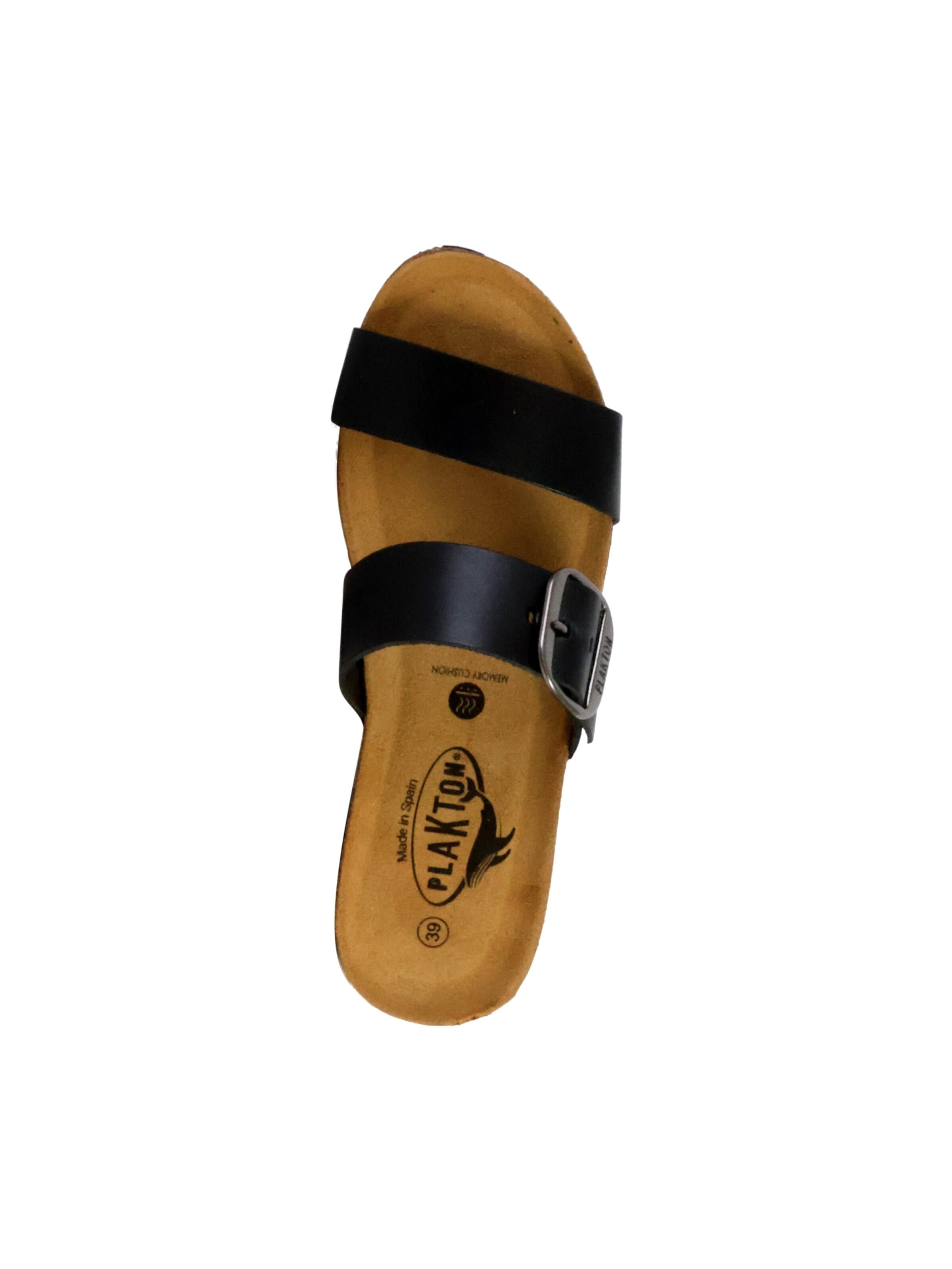 Mule 'So Rock Keilabsatz-Pantoletten aus Leder' Plakton en noir