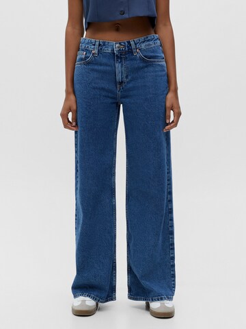 Pull&Bear Wide Leg Jeans in Blau