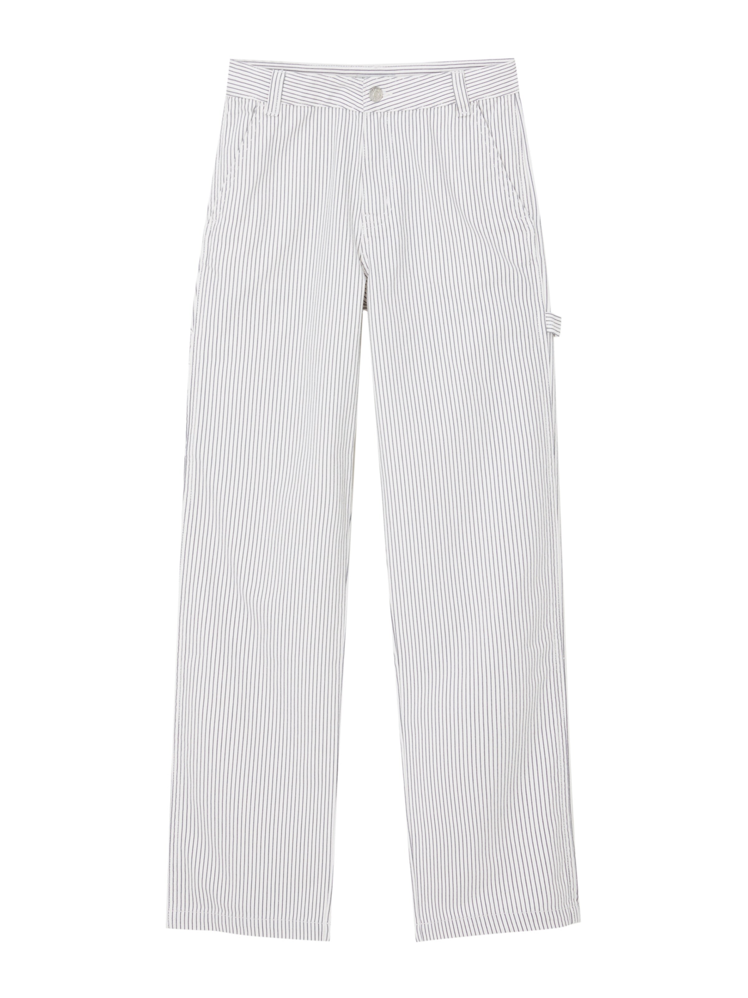 Pull&Bear Ohlapna forma Hlače | bela barva: sprednja stran