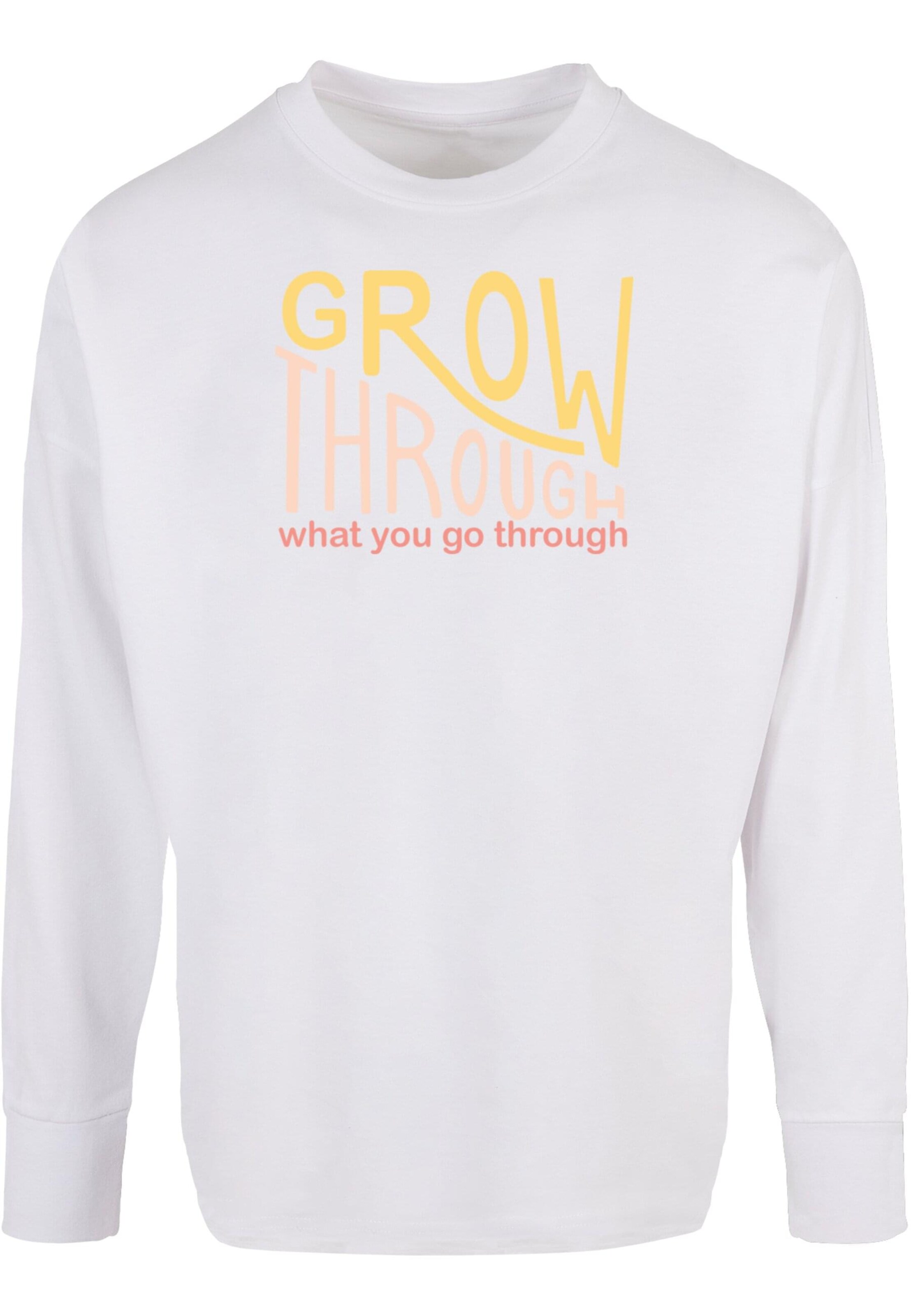 Merchcode Shirt 'Spring - Grow through 2' in Weiß: Vorderseite