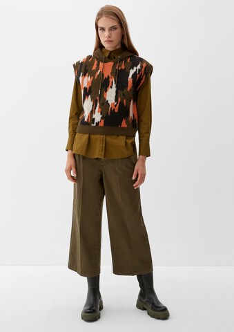 Wide Leg Pantalon à plis s.Oliver en vert