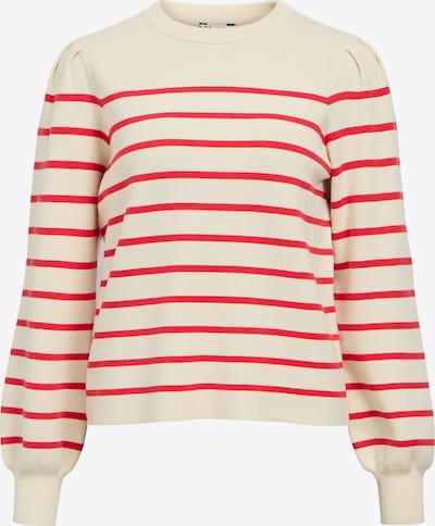 Megztinis 'OBJREYNARD' iš OBJECT, spalva – kremo / raudona, Prekių apžvalga