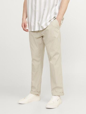 Jack & Jones Plus Slimfit Chino in Beige: voorkant