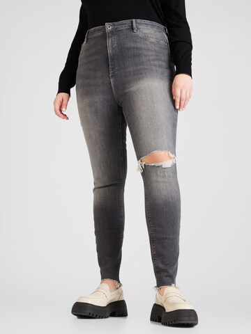 Coupe slim Jean 'MOLLY' River Island Plus en gris : devant